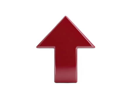 röd pil uppåt riktning glansig Avsluta isolerat på transparent bakgrund symbol för framsteg navigering eller öka modern design enkel och djärv stil png