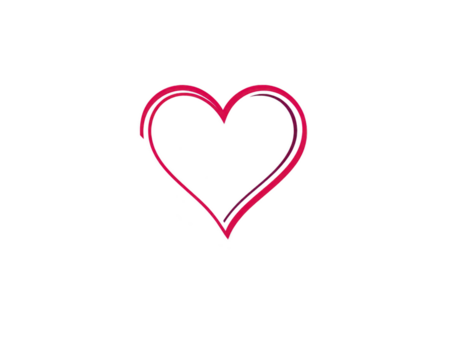 Hand drawn heart red outline simple romantic symbol isolated on transparency background minimalistic love icon sketch style emotional cheerful playful creative artistic design png