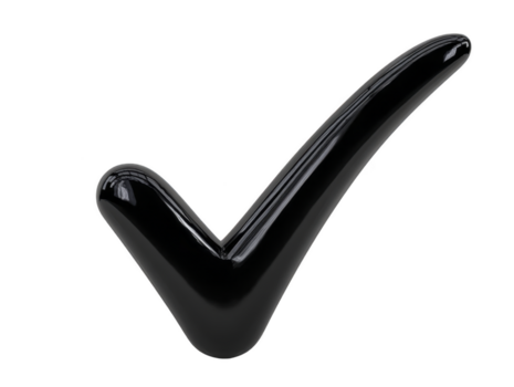 nero dai un'occhiata marchio lucido finire isolato su trasparente sfondo simboleggiante approvazione conferma o successo moderno e minimalista stile adatto per digitale design progetti png