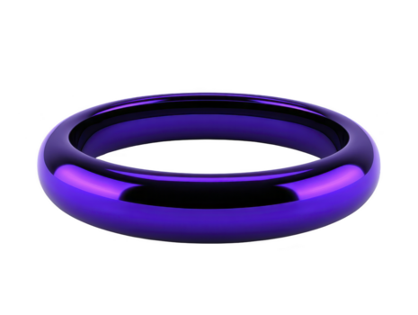 Glossy purple ring circular shape smooth surface modern style reflective finish minimal design isolated on transparency background elegant and futuristic appearance png