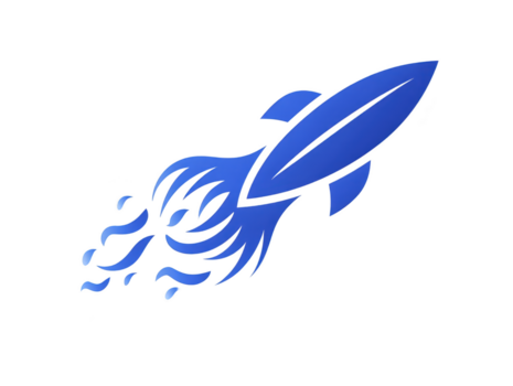 blå raket ikon med dynamisk flamma spår, symboliserar innovation, fart, och trogen teknologi, perfekt för börja, vetenskap, eller Plats utforskning teman png