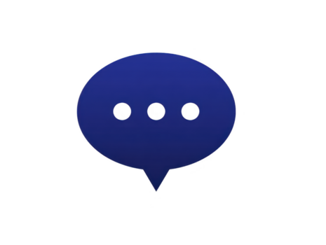 Blau Plaudern Blase Symbol mit drei Punkte, symbolisieren online Nachrichten, Kommunikation, und Gespräch, häufig benutzt im Digital Plattformen und Sozial Medien zum Benachrichtigungen oder Plaudern Eigenschaften png