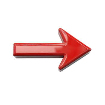 Bold red arrow pointing right illuminates the display adding dynamic flair to modern design aesthetics in a creative space, Transparent Background png