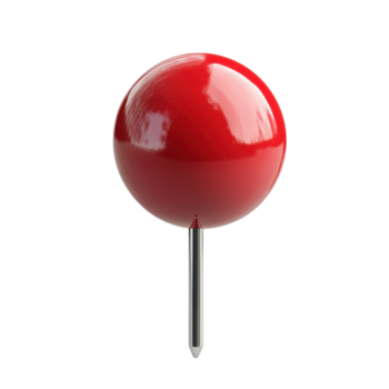 ljus röd stift står lång mot en rena bakgrund, symboliserar plats och navigering i modern kartläggning sammanhang, transparent bakgrund png