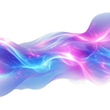 färgrik abstrakt vågor virvla runt harmoniskt skapande en vibrerande digital konstverk med strömmande mönster och ljus effekter, transparent bakgrund png