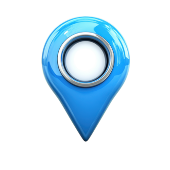 ljus blå plats stift symbol på en minimalistisk bakgrund representerar navigering och kartläggning koncept, transparent bakgrund png