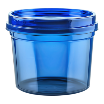 Clear blue container with a simple design for storage on transparent background png