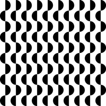 Seamless geometric pattern with half circle in black and white color. vector
