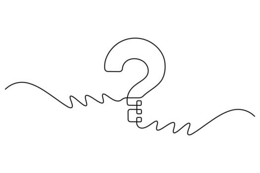 Continuous Line Art Question Mark Puzzle Concept vector