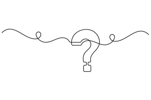 Single Line Art Question Mark Symbol Mystery and Solution Concept vector