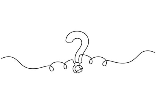 Abstract Puzzle and Question Mark Continuous Line Illustration vector