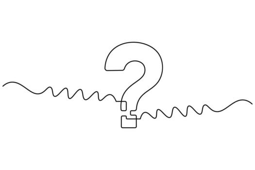 Puzzle Connection with Question Mark Continuous Line Design vector