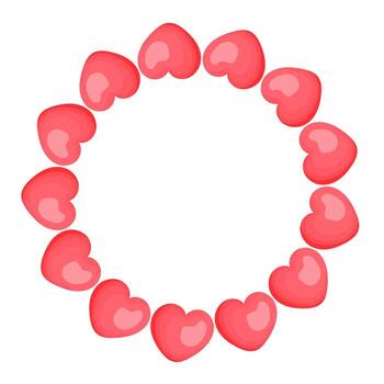 Red heart balloon frame with space for text on white background vector