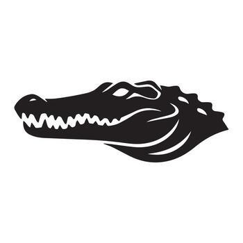 Alligator Head Silhouette Design for Reptile Enthusiasts and Graphic Projects vector