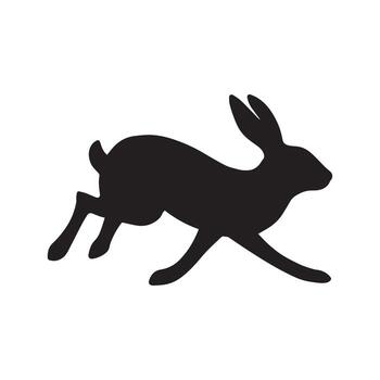 Rabbit Silhouette A Illustration of a Running Hare for Design Projects vector
