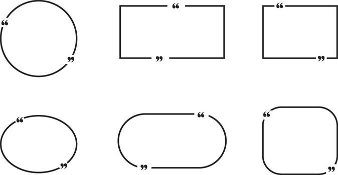 Minimal Quote Box Frames and Text Bubbles in Different Shapes Set vector