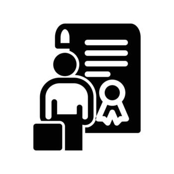 Business certificate solid icon design good for web or mobile app vector