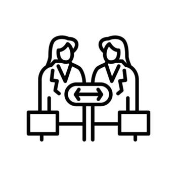 Mutual collaboration outline icon design good for web or mobile app vector