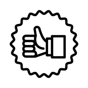 etiqueta, estampilla, pulgares arriba contorno icono diseño bueno para web o móvil aplicación vector