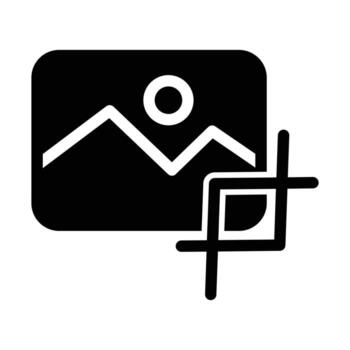 Crop image solid black icon design good for web or mobile app vector