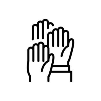 hands up outline icon design good for web or mobile app vector