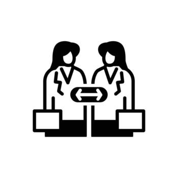 Mutual collaboration solid icon design good for web or mobile app vector