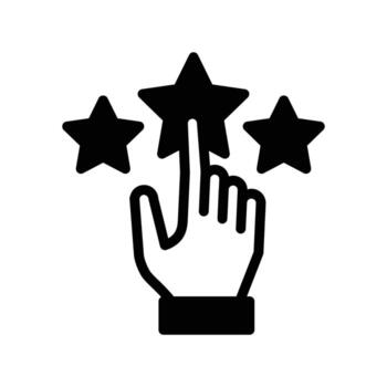 Hand click star solid icon design good for web or mobile app vector