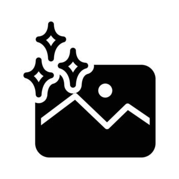 Image, automatic image editing solid black icon good for web or mobile app vector
