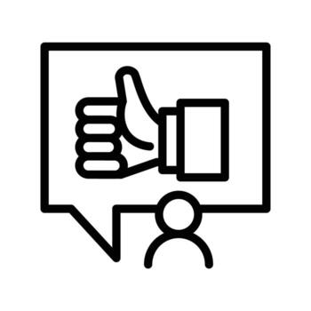 Thumbs up with cursor outline icon design good for web or mobile app vector