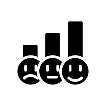 customer satisfaction bar graph solid icon design good for web or mobile app vector
