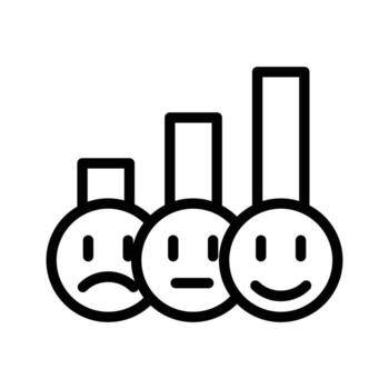 customer satisfaction bar graph outline icon design good for web or mobile app vector