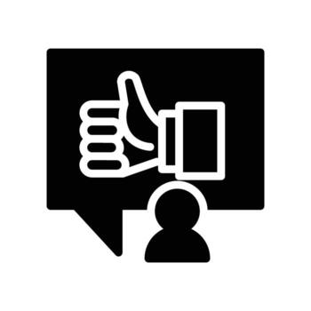 Thumbs up with cursor solid icon design good for web or mobile app vector