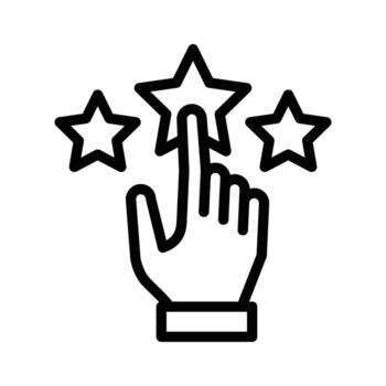 Hand click star outline icon design good for web or mobile app vector