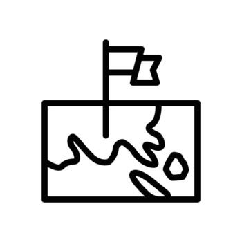 map and flag outline icon design good for web or mobile app vector