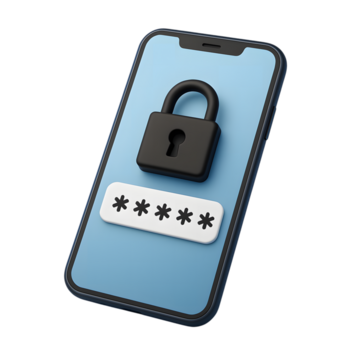 smartphone met hangslot en wachtwoord invoer geïsoleerd Aan transparant achtergrond png