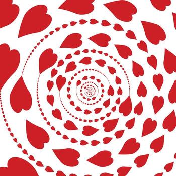 Red Heart Spiral Pattern Love Background Abstract Design vector