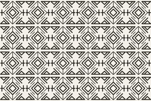 Minimal tribal line art pattern background with ethnic geometric motifs. Perfect for textiles, crafts, boho style backgrounds, wrapping paper, digital prints, and wall art. vector