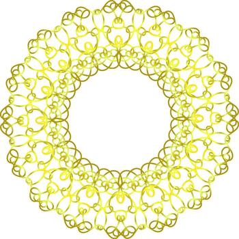 Beautiful gold frame with an openwork pattern vector