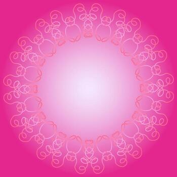 Round frame with abstract pattern on pink background vector