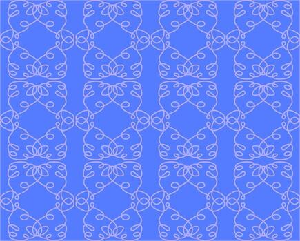 Beautiful abstract seamless pattern in linear style on a blue background vector