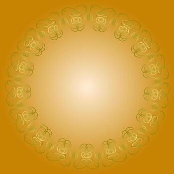 A round frame with an original abstract pattern on a yellow background vector