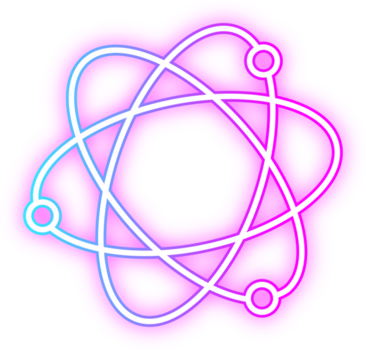 glühend atomar Modell- Wissenschaft Struktur Illustration, ein beschwingt Karikatur Stil Illustration von ein atomar Modell, mit ein glühend bewirken und wissenschaftsbezogen Design. perfekt zum Wissenschaft, Bildung. png