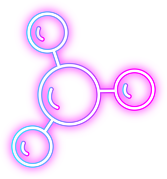 moderno brilhando esboço molécula estrutura com círculos Ciência e química, a Projeto características uma limpar \ limpo estilo, adequado para Ciência, química, e de outros relacionado conceitos. png