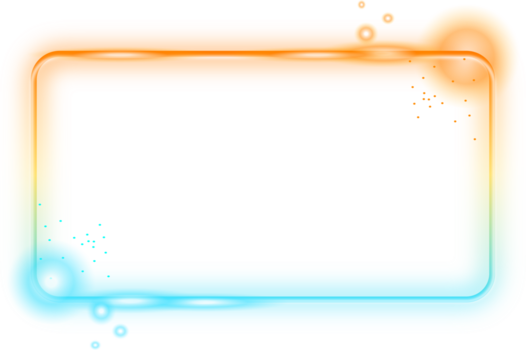 Glowing Rounded Rectangle Neon Light Effect Frame, Great for adding a retro futuristic or technological look to designs and presentations. png