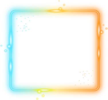 gloeiend helling afgeronde plein grens kader met sparkles decoratie element, perfect voor toevoegen een tintje van modern flair en opvallende ontwerp naar uw projecten. png