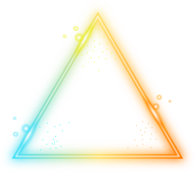 Abstract Glowing Gradient Triangle Shape with Light Effects Illustration, A vibrant and modern illustration of a triangle shape with a glowing gradient and sparkling light effects. png