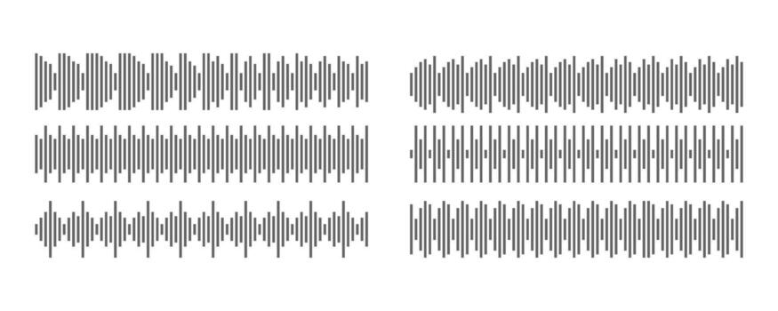 Minimal Sound Waveform Set vector