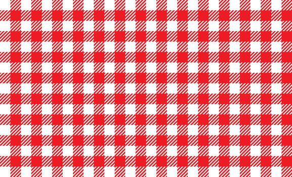 Red and White Gingham Checkered Pattern Background vector