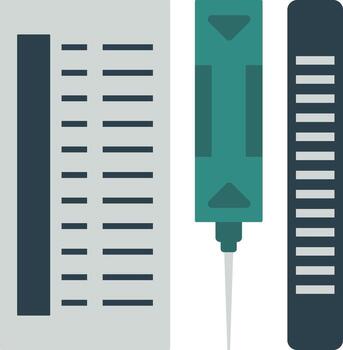 Three electronic components with circuitry and keys vector