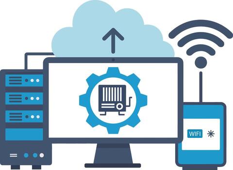 nube informática datos transferir red tecnología ilustración vector